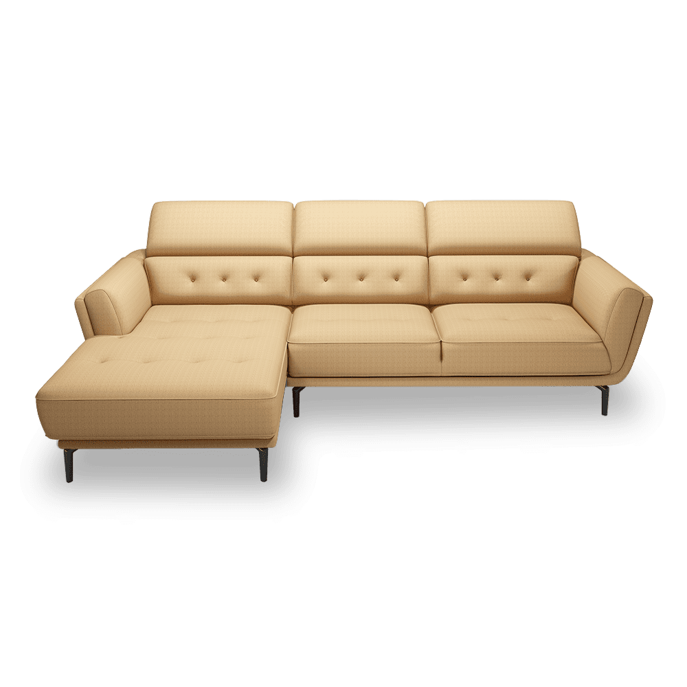 PERNOD - Fabric / Leather L-Shaped Sofa (Left & Right)