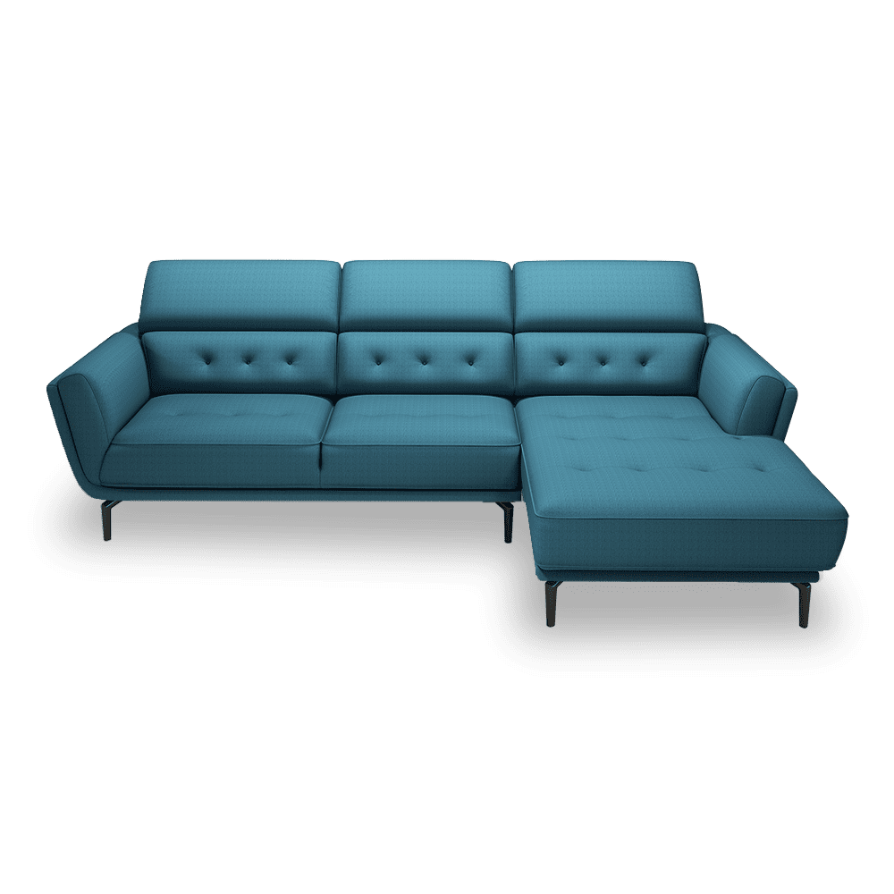 PERNOD - Fabric / Leather L-Shaped Sofa (Left & Right)