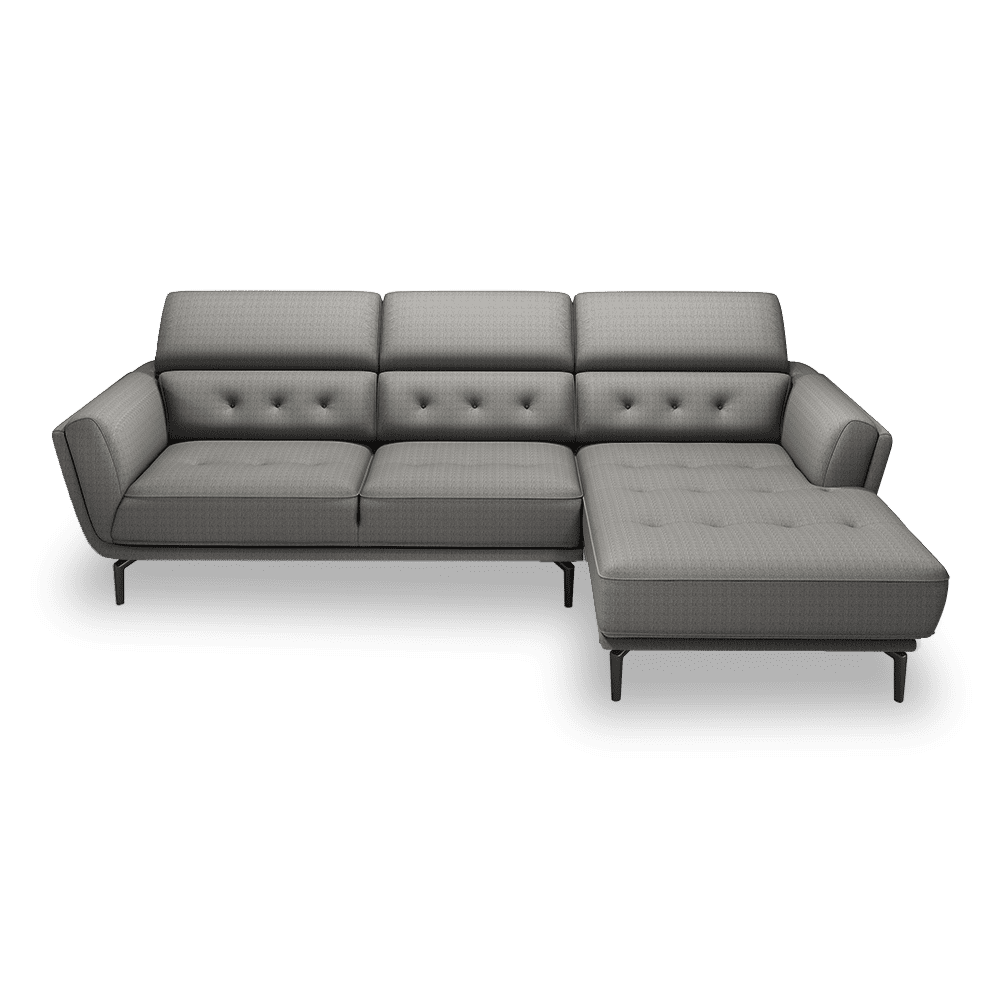 PERNOD - Fabric / Leather L-Shaped Sofa (Left & Right)