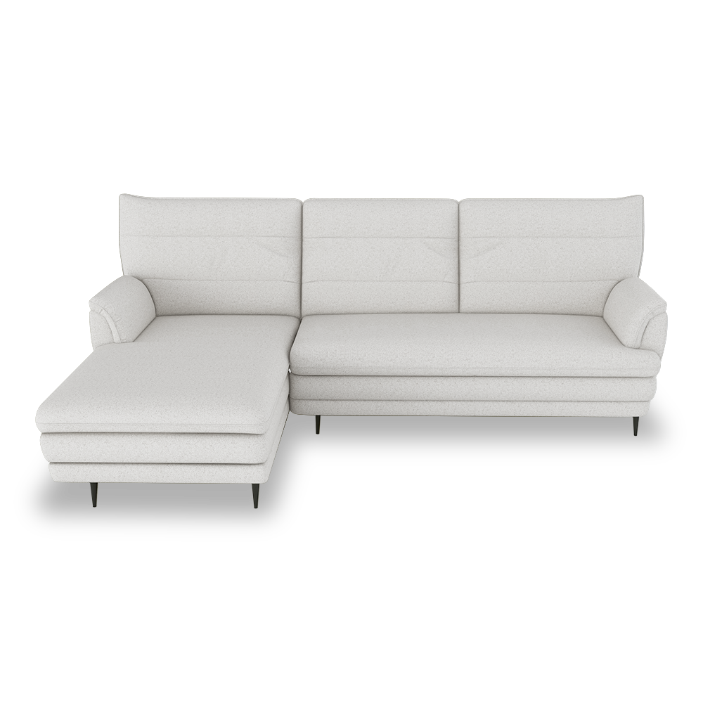 GENERAL - High Back Fabric / Leather Sofa (L-shaped Left)