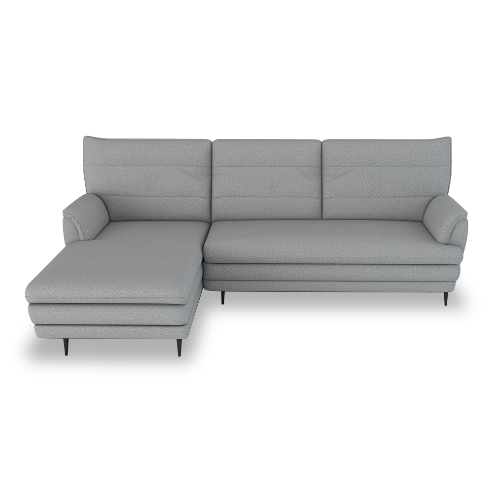 GENERAL - High Back Fabric / Leather Sofa (L-shaped Left)