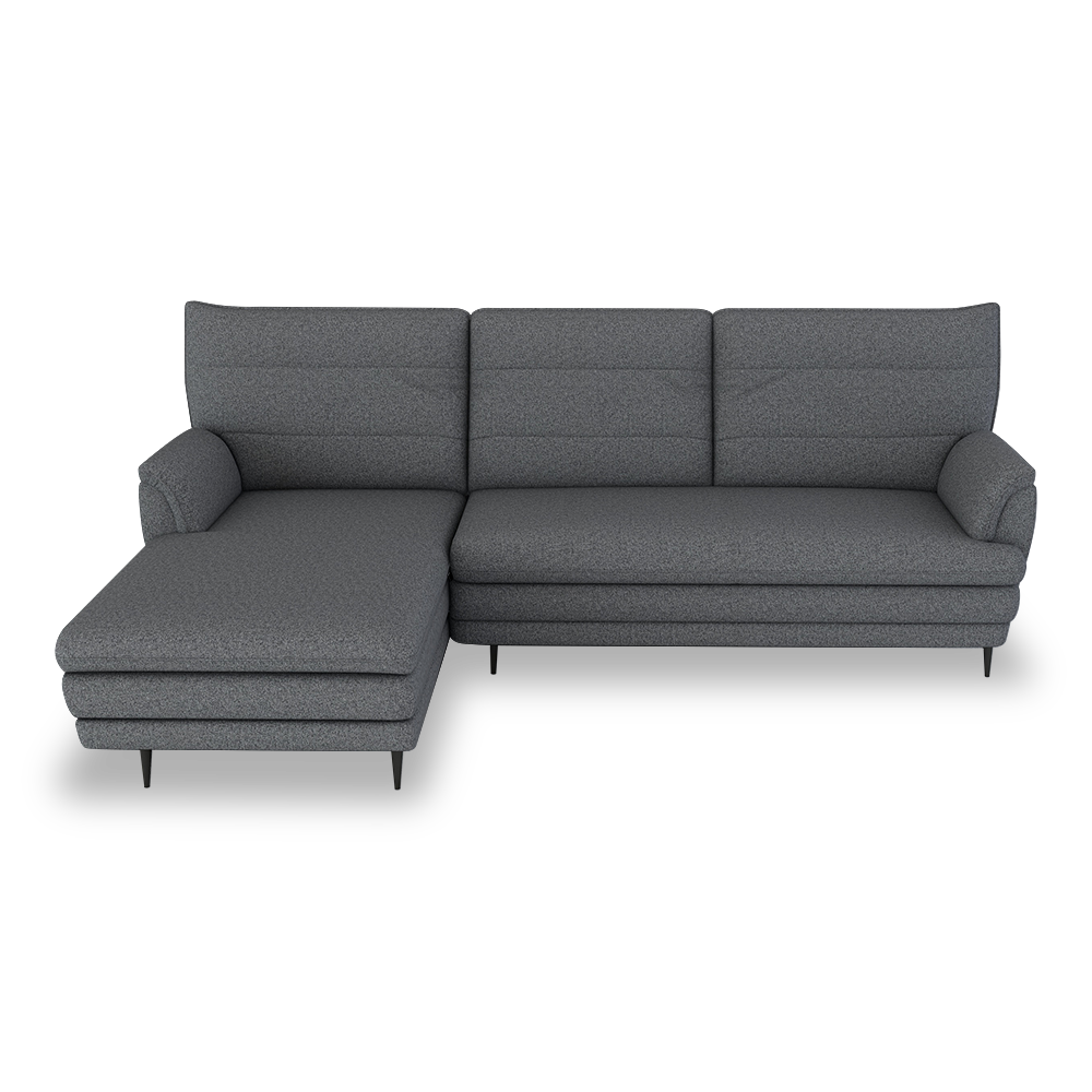 GENERAL - High Back Fabric / Leather Sofa (L-shaped Left)