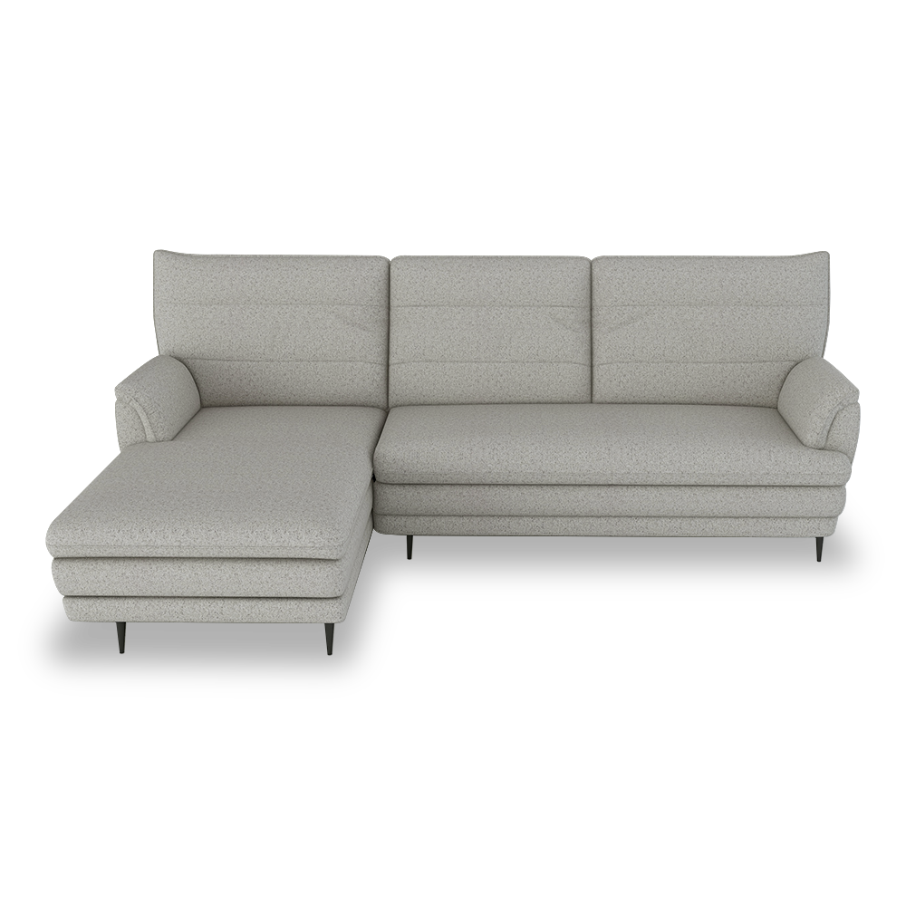 GENERAL - High Back Fabric / Leather Sofa (L-shaped Left)