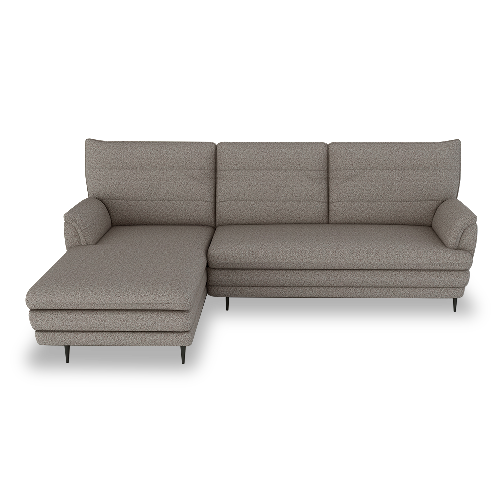 GENERAL - High Back Fabric / Leather Sofa (L-shaped Left)