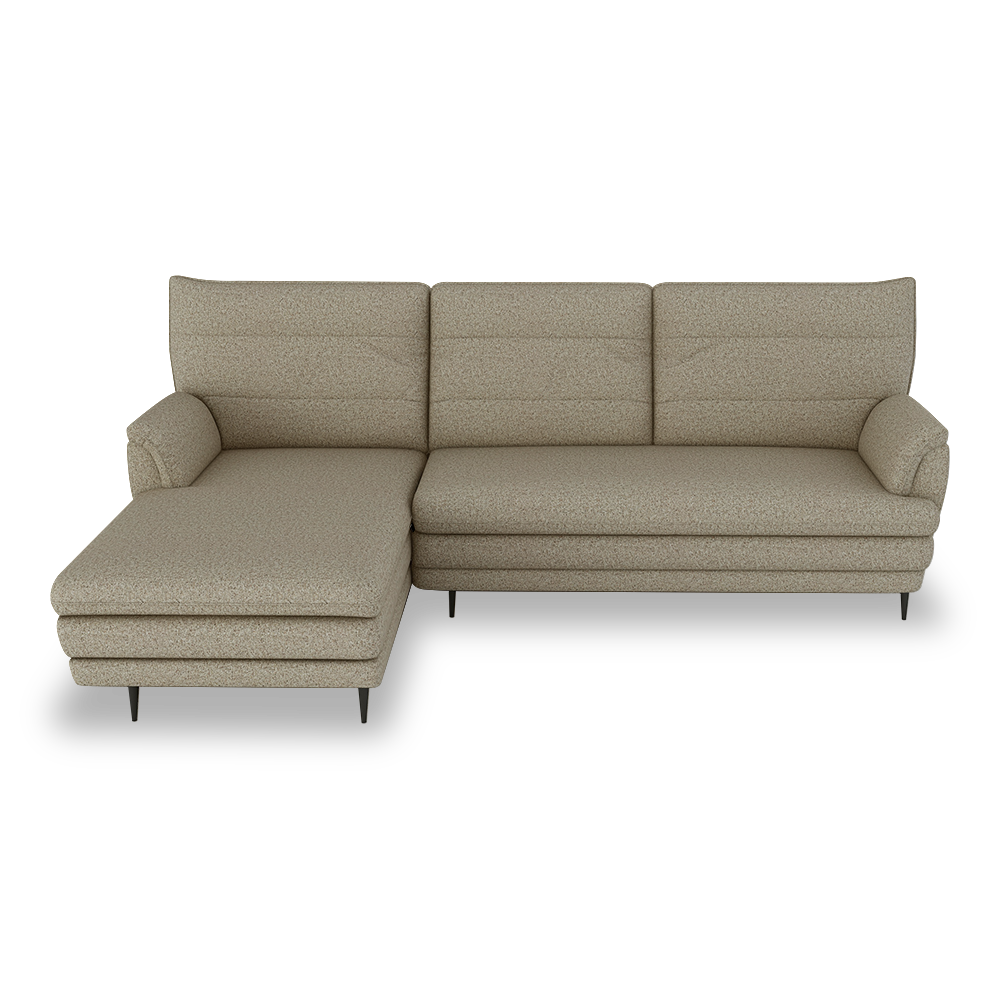 GENERAL - High Back Fabric / Leather Sofa (L-shaped Left)