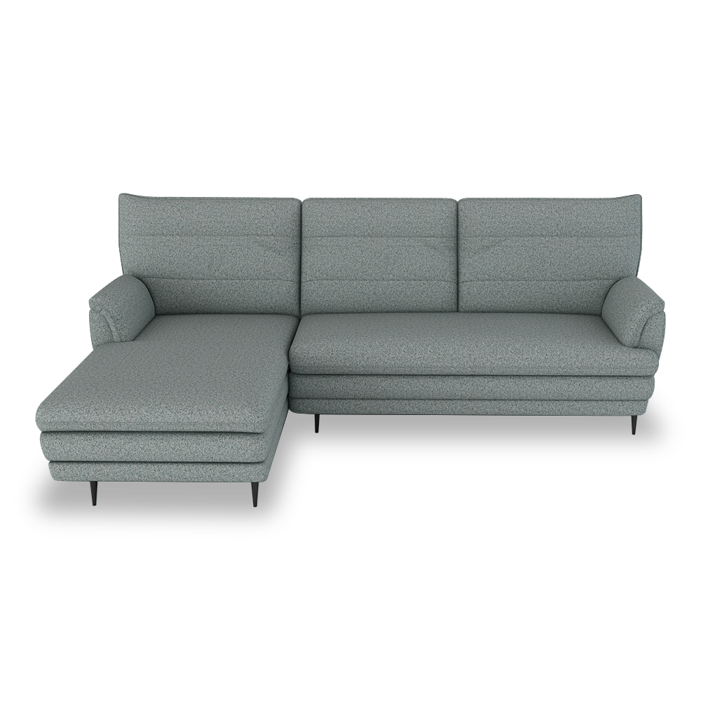 GENERAL - High Back Fabric / Leather Sofa (L-shaped Left)