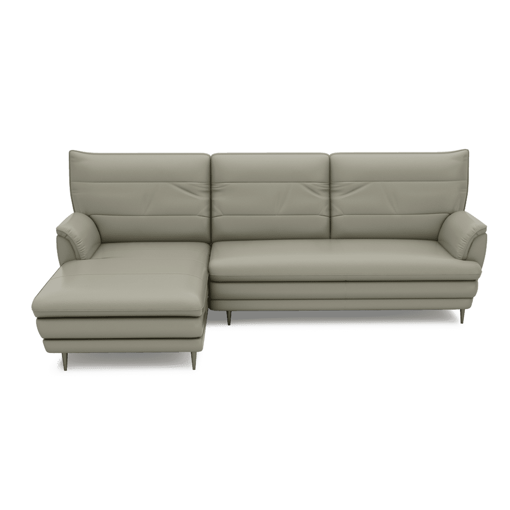 GENERAL - High Back Fabric / Leather Sofa (L-shaped Left)
