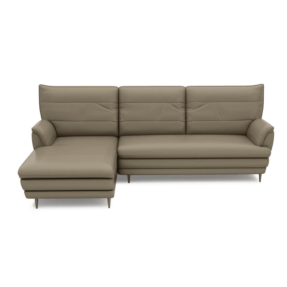 GENERAL - High Back Fabric / Leather Sofa (L-shaped Left)