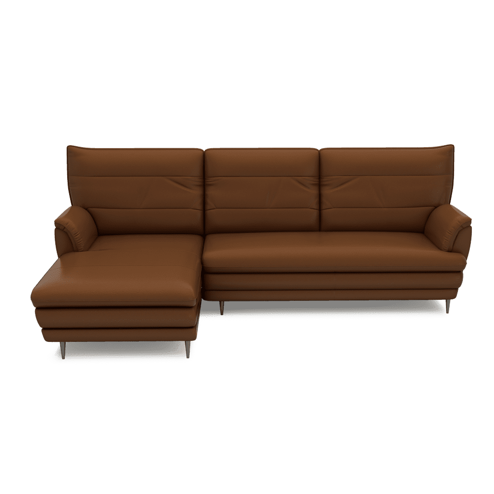 GENERAL - High Back Fabric / Leather Sofa (L-shaped Left)