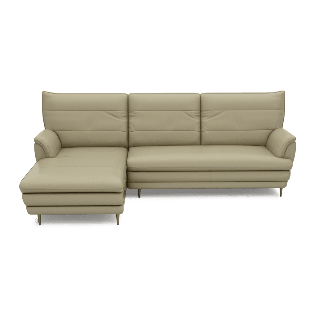 GENERAL - High Back Fabric / Leather Sofa (L-shaped Left)