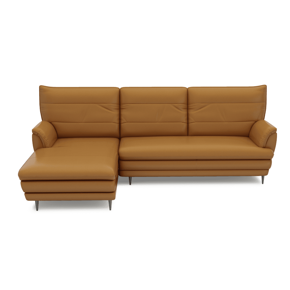 GENERAL - High Back Fabric / Leather Sofa (L-shaped Left)