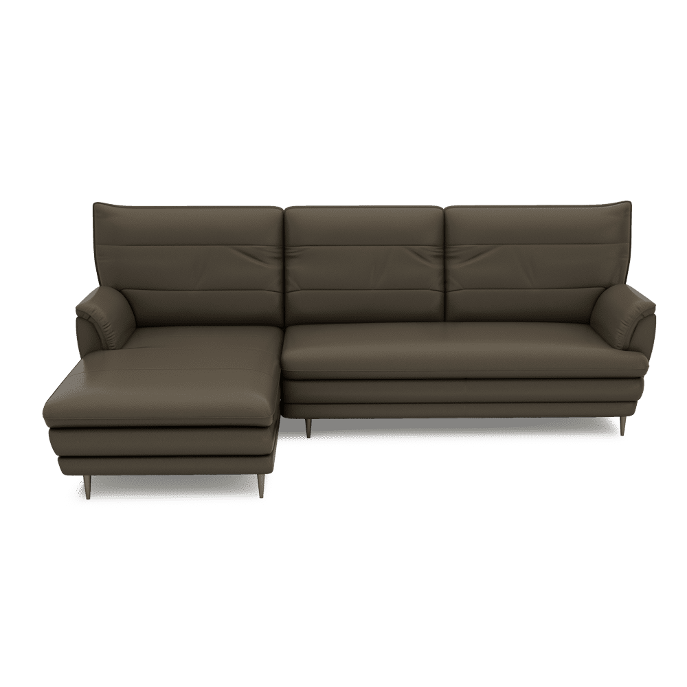 GENERAL - High Back Fabric / Leather Sofa (L-shaped Left)
