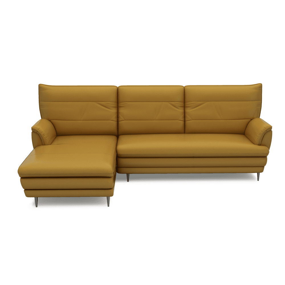 GENERAL - High Back Fabric / Leather Sofa (L-shaped Left)