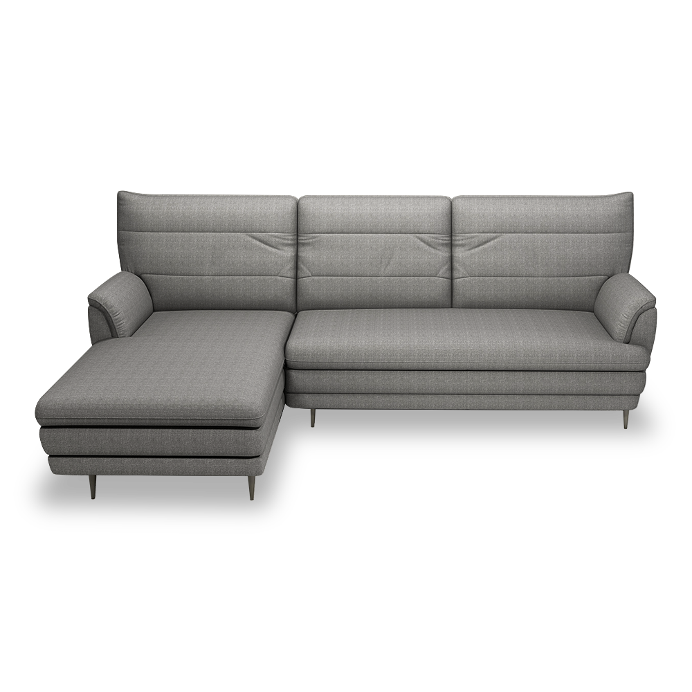 GENERAL - High Back Fabric / Leather Sofa (L-shaped Left)