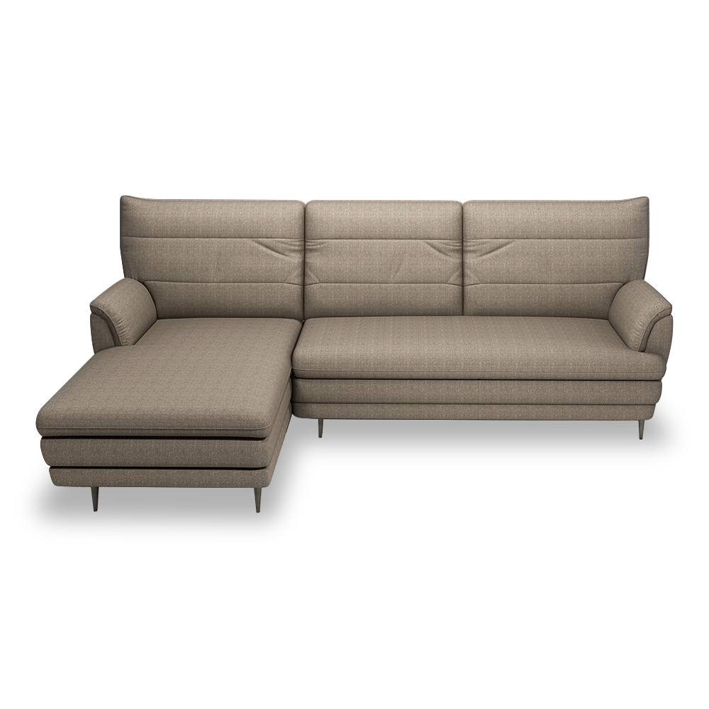 GENERAL - High Back Fabric / Leather Sofa (L-shaped Left)
