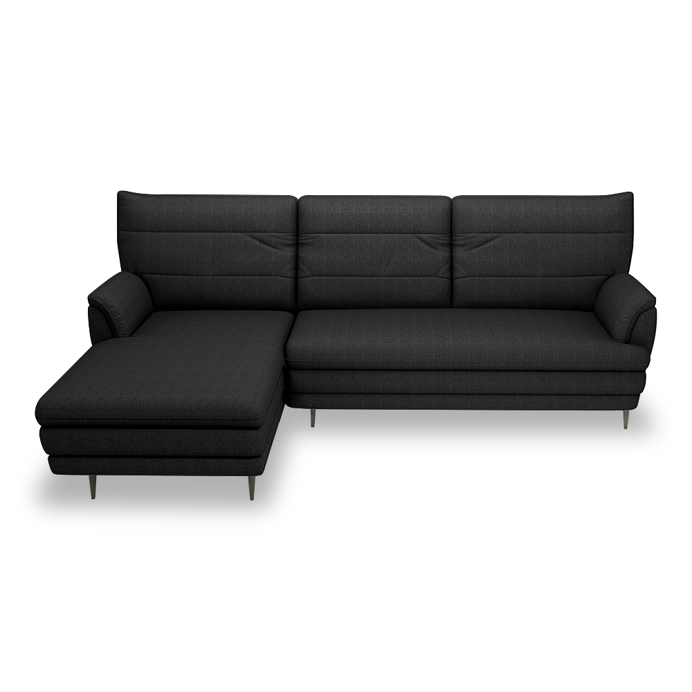 GENERAL - High Back Fabric / Leather Sofa (L-shaped Left)