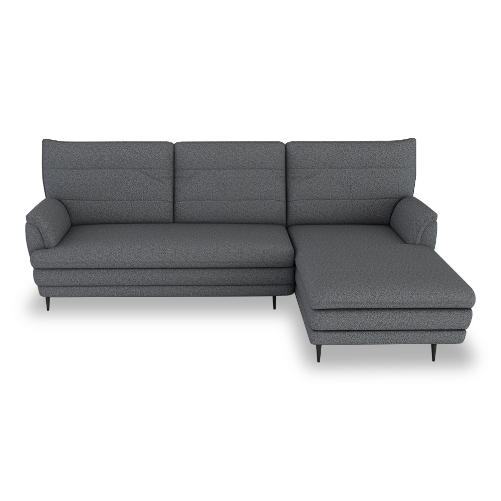 GENERAL - High Back Fabric / Leather Sofa (L-shaped Right)