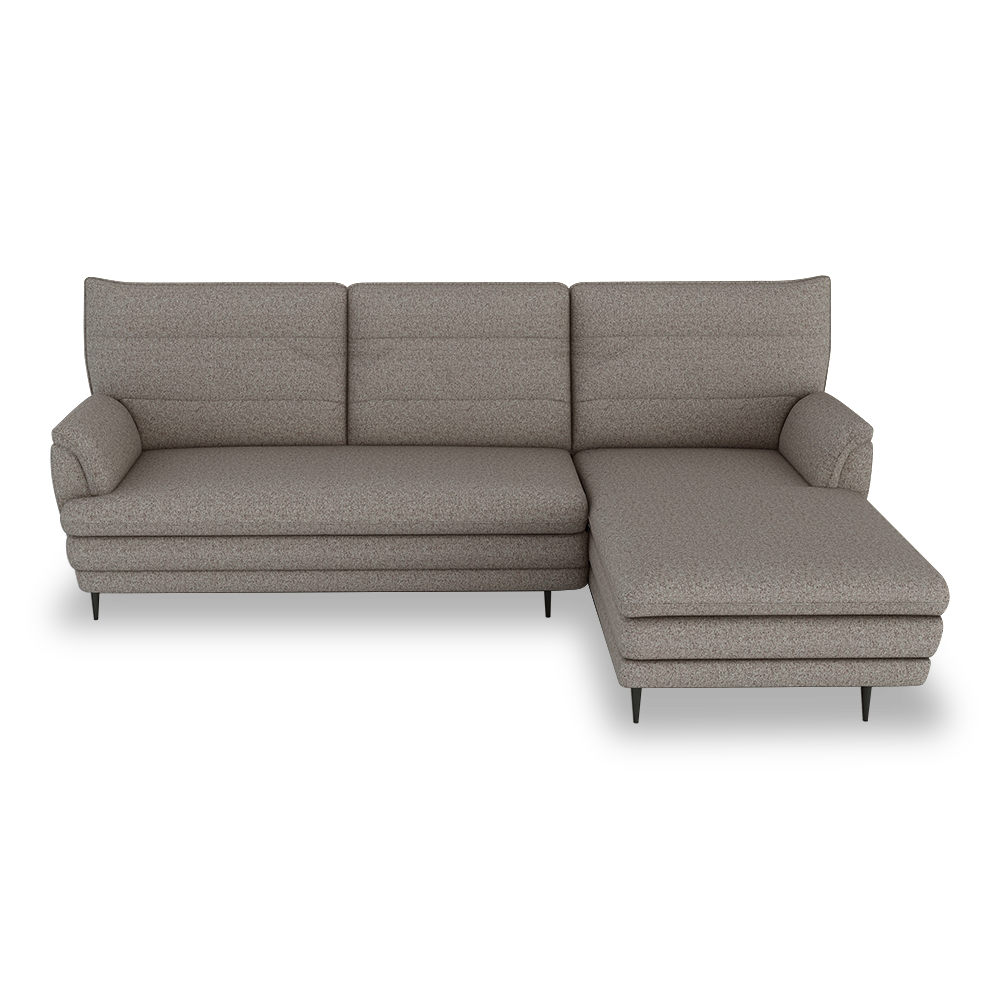 GENERAL - High Back Fabric / Leather Sofa (L-shaped Right)