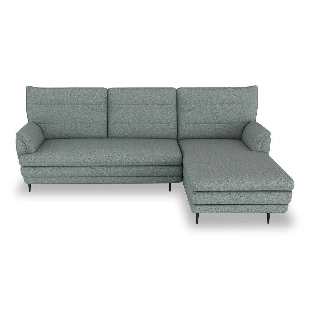 GENERAL - High Back Fabric / Leather Sofa (L-shaped Right)