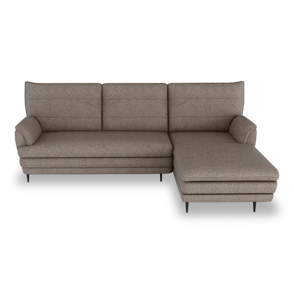 GENERAL - High Back Fabric / Leather Sofa (L-shaped Right)