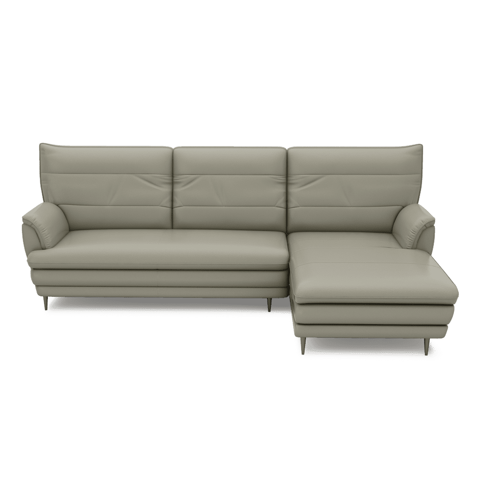 GENERAL - High Back Fabric / Leather Sofa (L-shaped Right)
