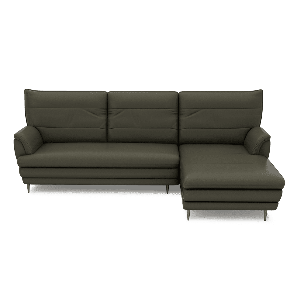 GENERAL - High Back Fabric / Leather Sofa (L-shaped Right)
