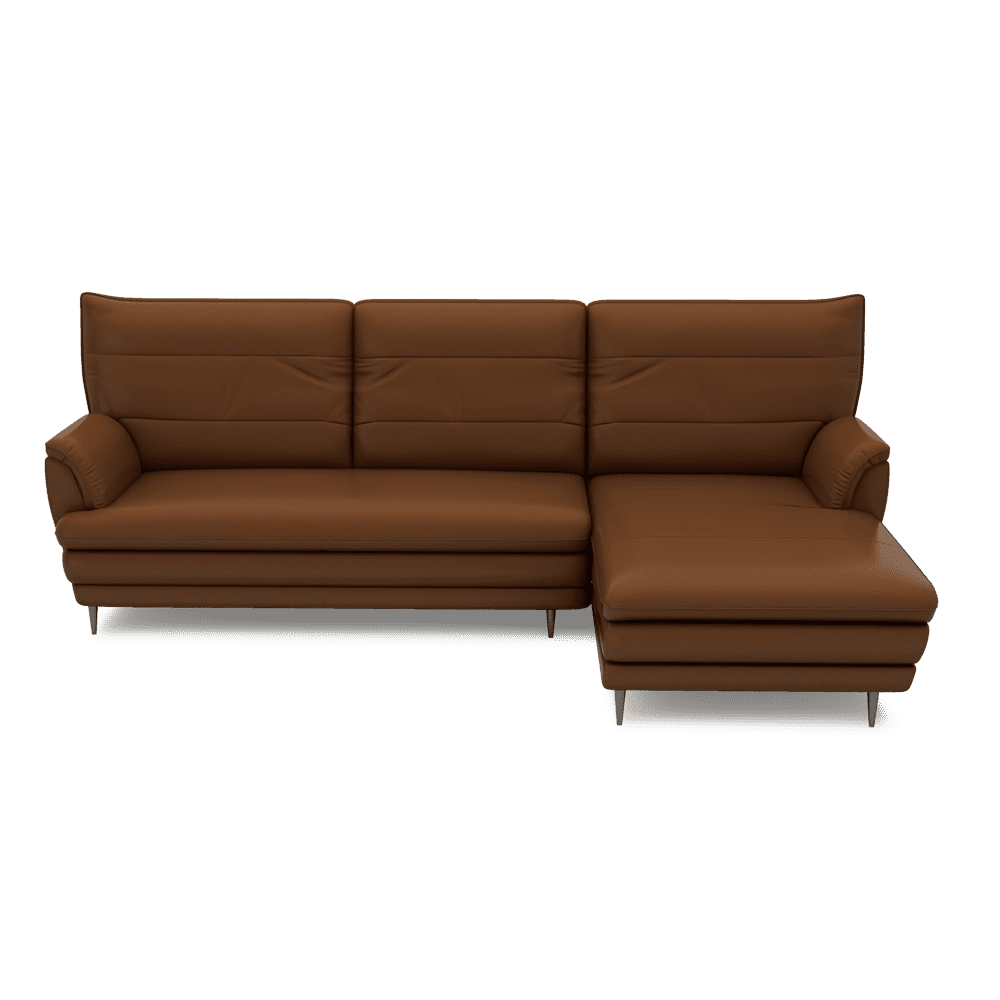 GENERAL - High Back Fabric / Leather Sofa (L-shaped Right)