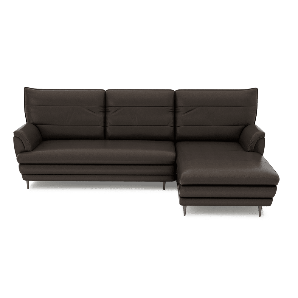 GENERAL - High Back Fabric / Leather Sofa (L-shaped Right)