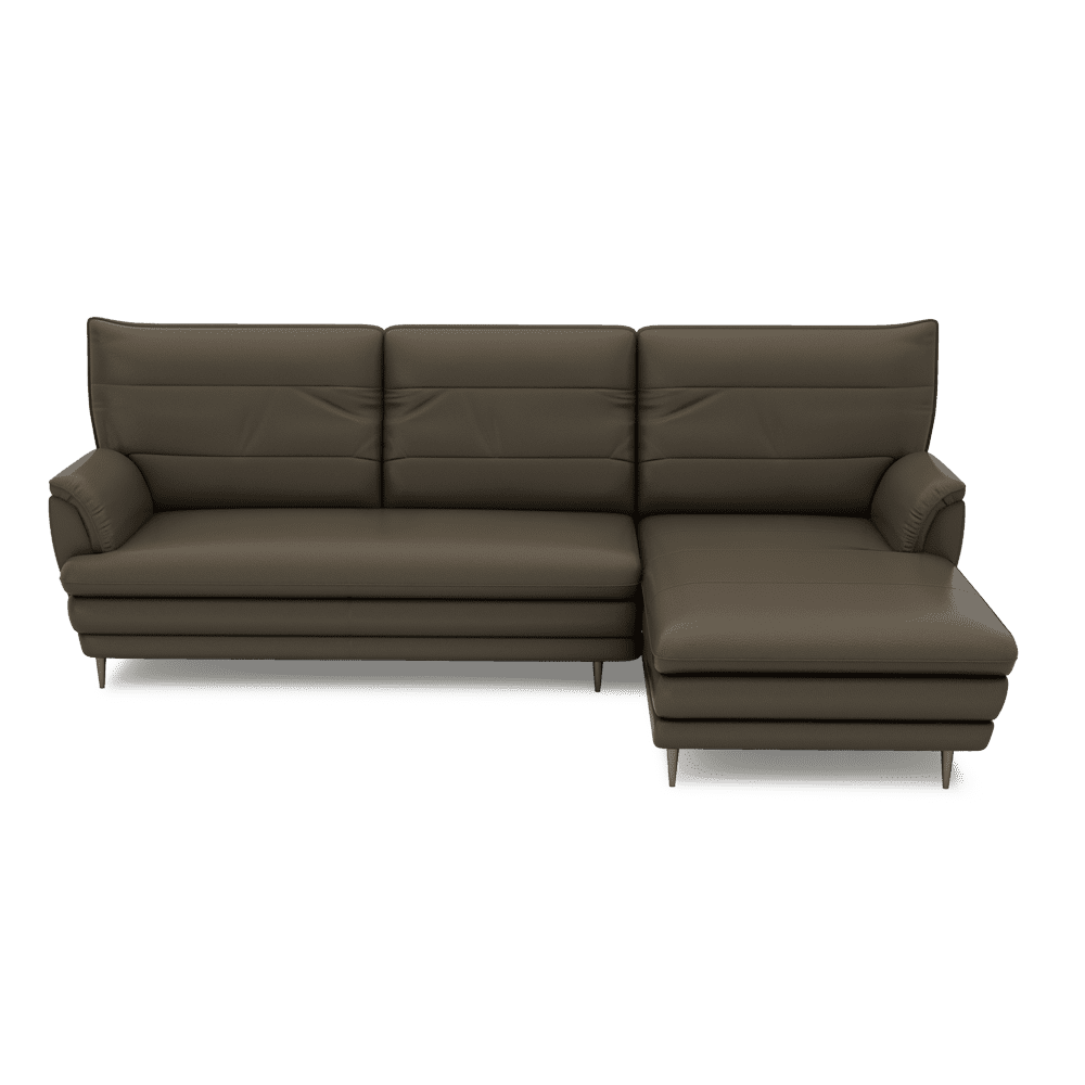 GENERAL - High Back Fabric / Leather Sofa (L-shaped Right)