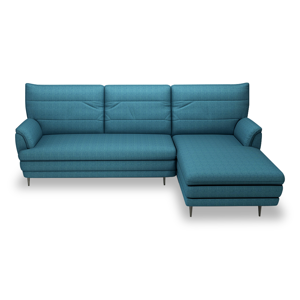 GENERAL - High Back Fabric / Leather Sofa (L-shaped Right)