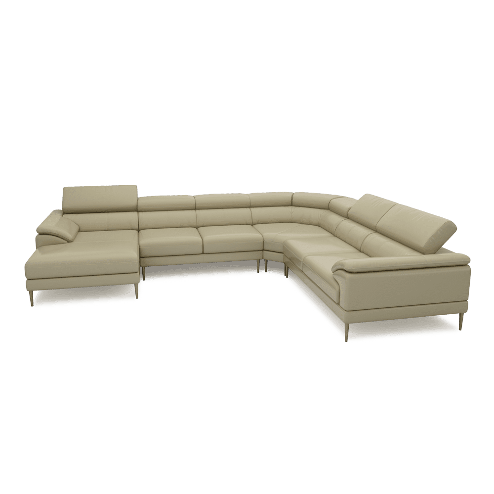 YELDON - Modular Fabric / Leather Corner Sofa