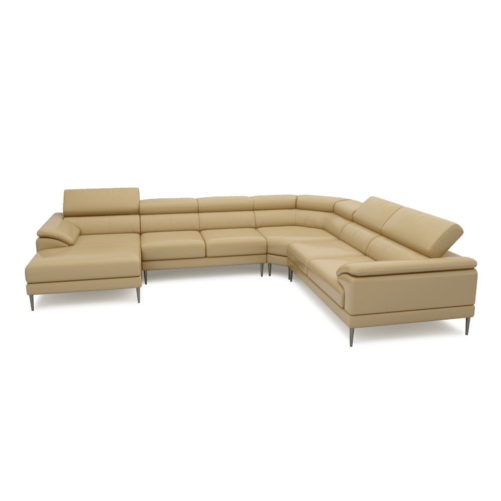 YELDON - Modular Fabric / Leather Corner Sofa