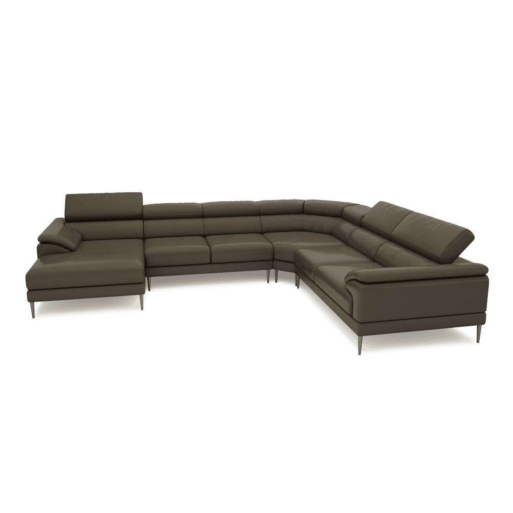 YELDON - Modular Fabric / Leather Corner Sofa