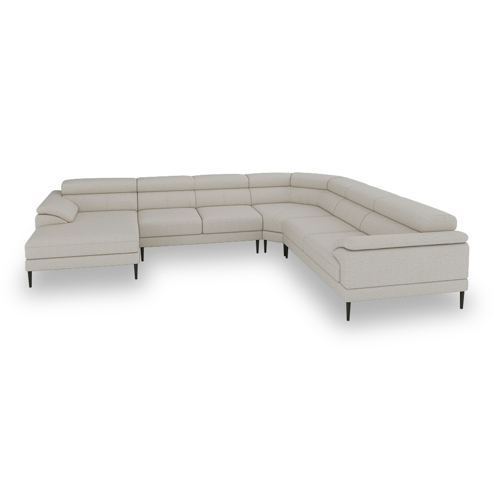 YELDON - Modular Fabric / Leather Corner Sofa