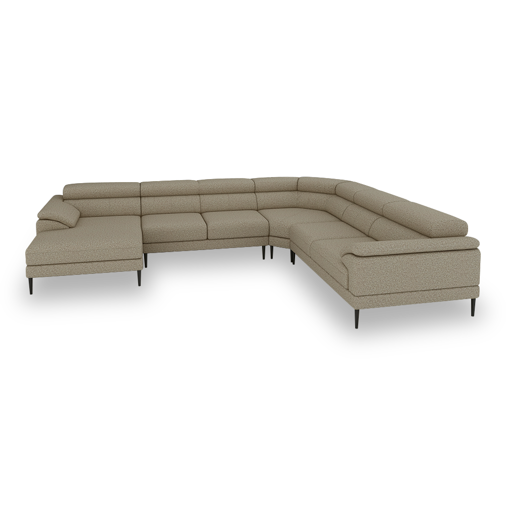 YELDON - Modular Fabric / Leather Corner Sofa