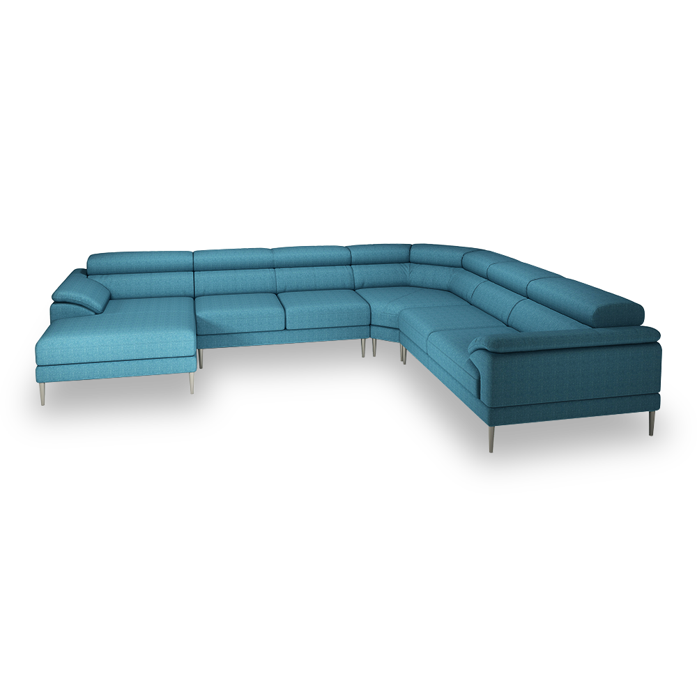 YELDON - Modular Fabric / Leather Corner Sofa