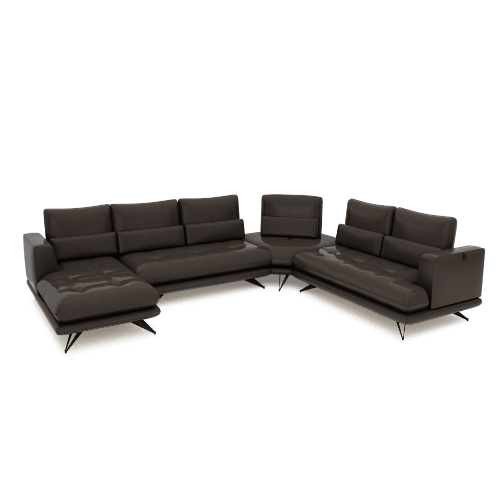 VILLA - Modular Push-Back Fabric / Leather Sofa (Corner)