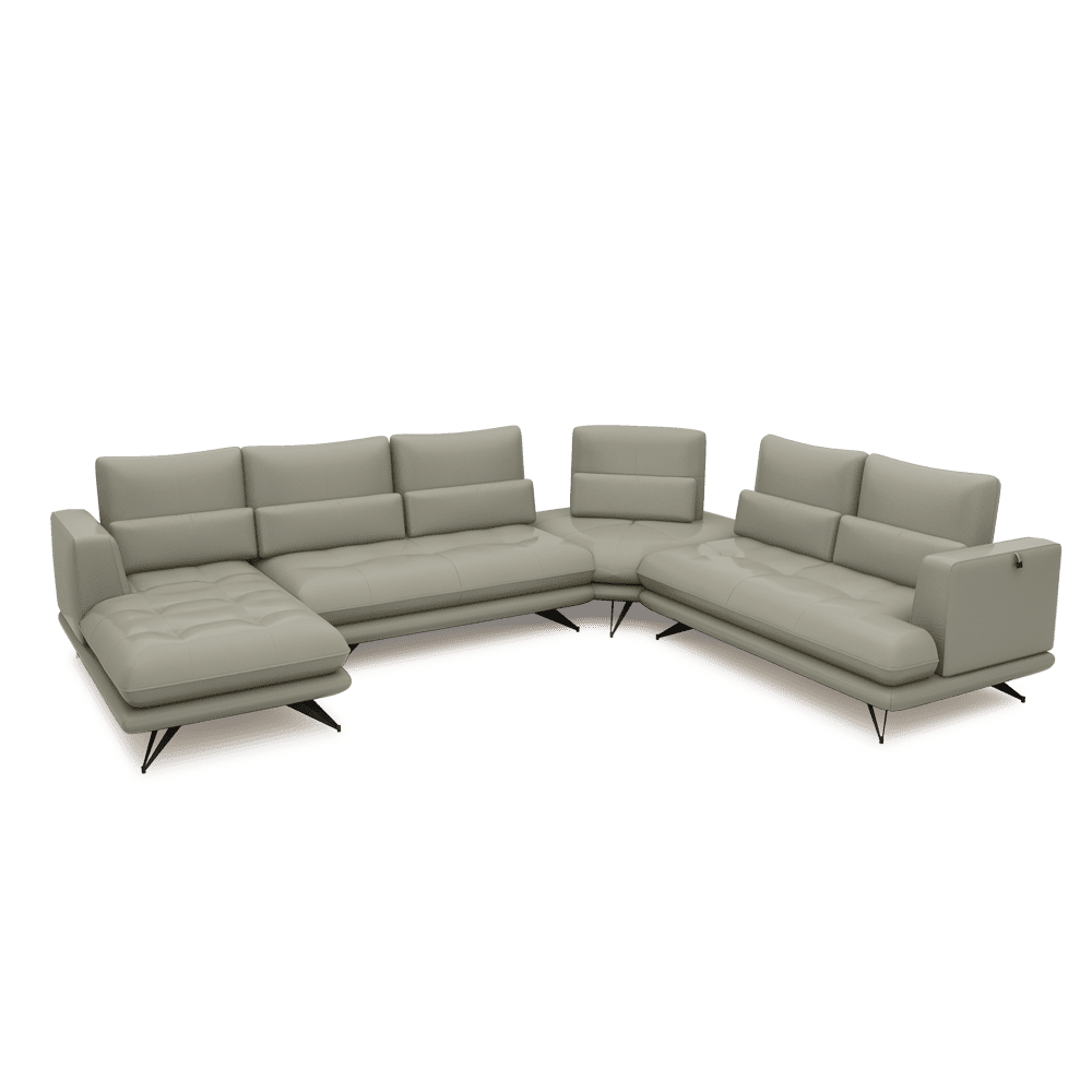 VILLA - Modular Push-Back Fabric / Leather Sofa (Corner)