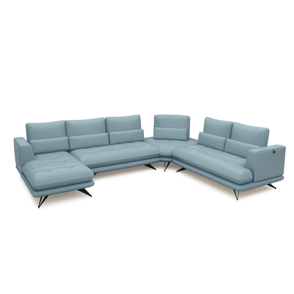 VILLA - Modular Push-Back Fabric / Leather Sofa (Corner)