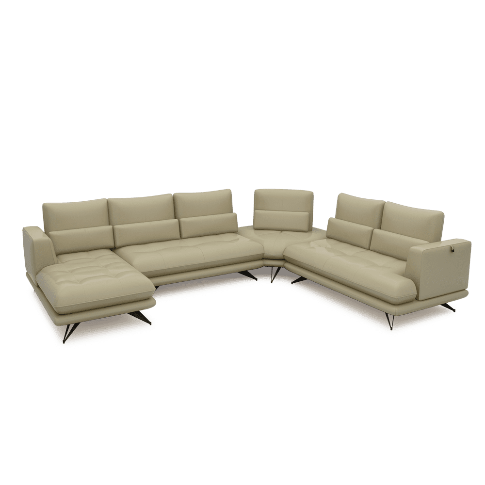VILLA - Modular Push-Back Fabric / Leather Sofa (Corner)