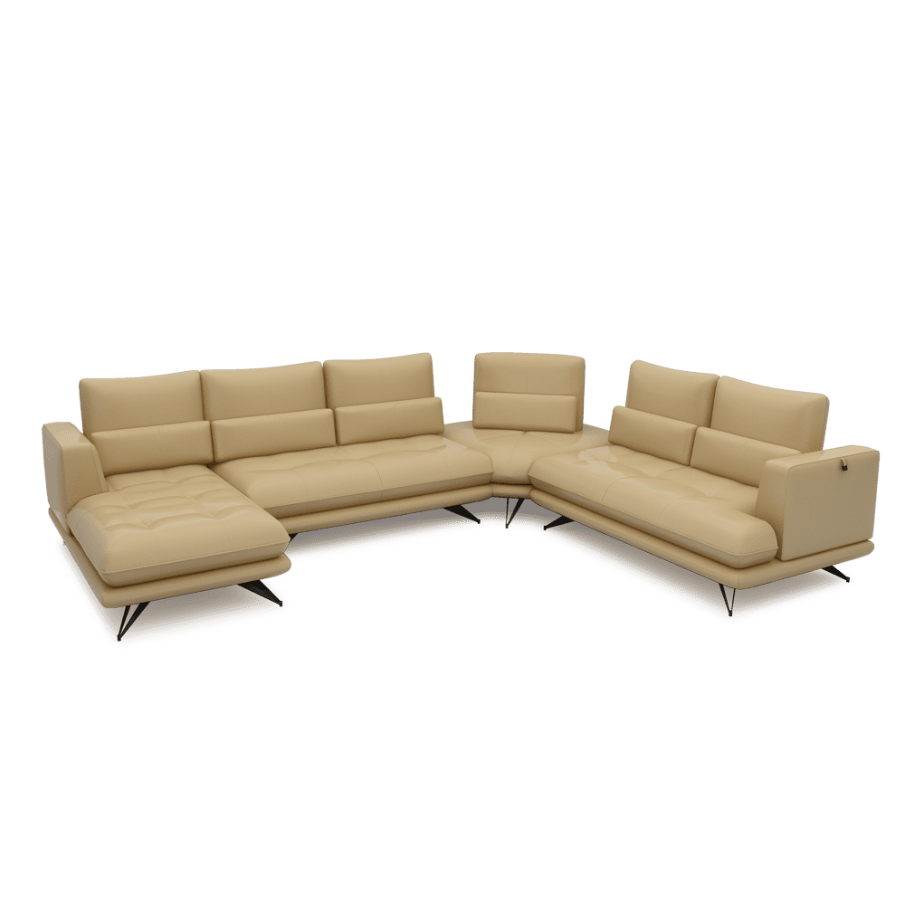 VILLA - Modular Push-Back Fabric / Leather Sofa (Corner)