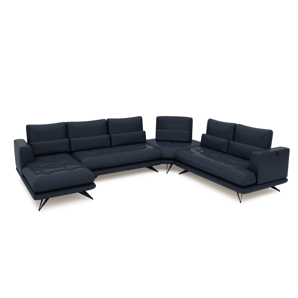 VILLA - Modular Push-Back Fabric / Leather Sofa (Corner)