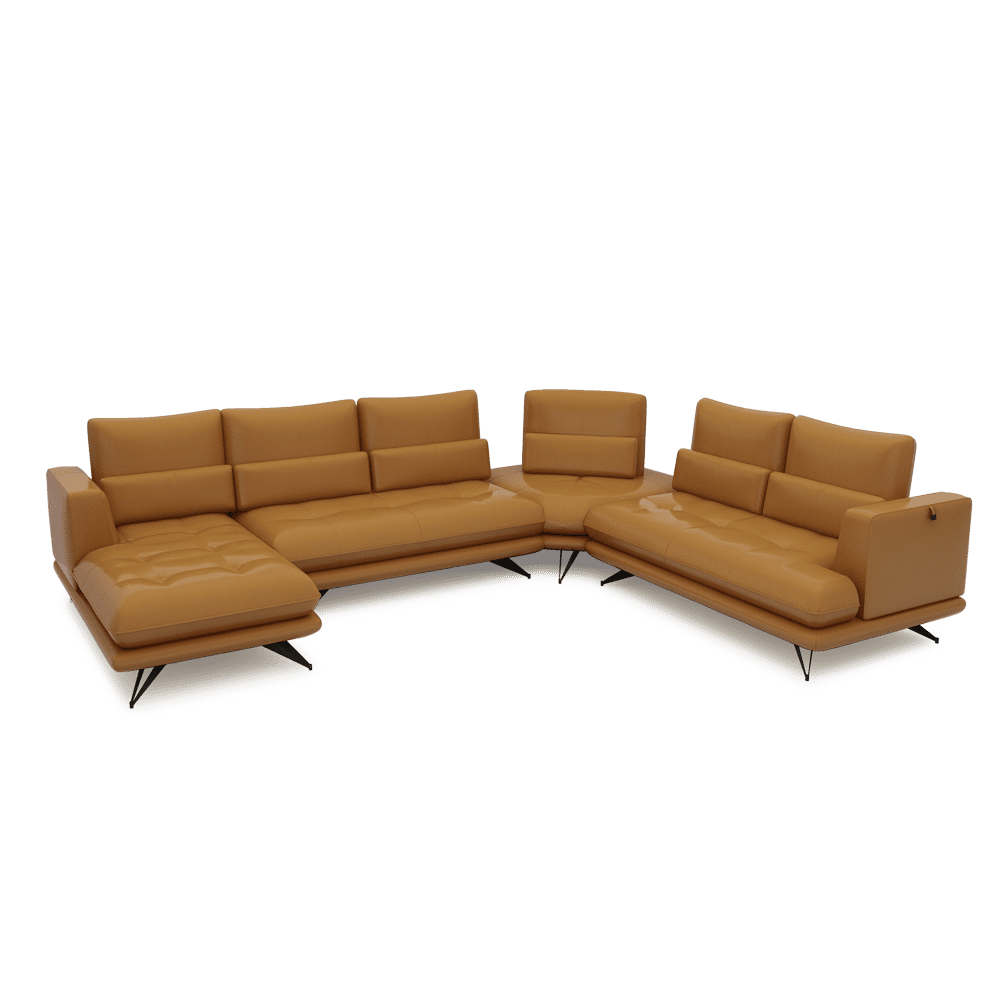 VILLA - Modular Push-Back Fabric / Leather Sofa (Corner)