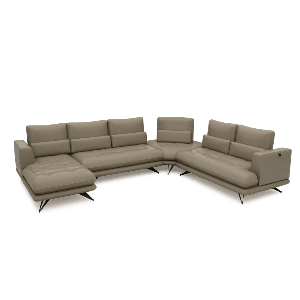 VILLA - Modular Push-Back Fabric / Leather Sofa (Corner)