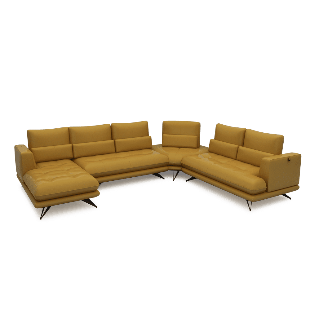 VILLA - Modular Push-Back Fabric / Leather Sofa (Corner)