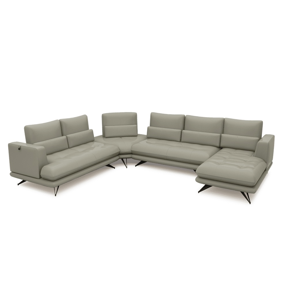 VILLA - Modular Push-Back Fabric / Leather Sofa (Corner)