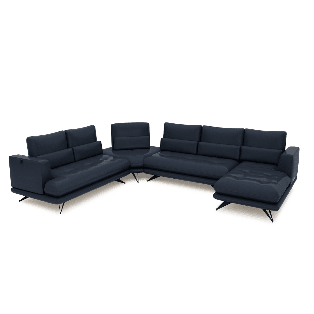 VILLA - Modular Push-Back Fabric / Leather Sofa (Corner)
