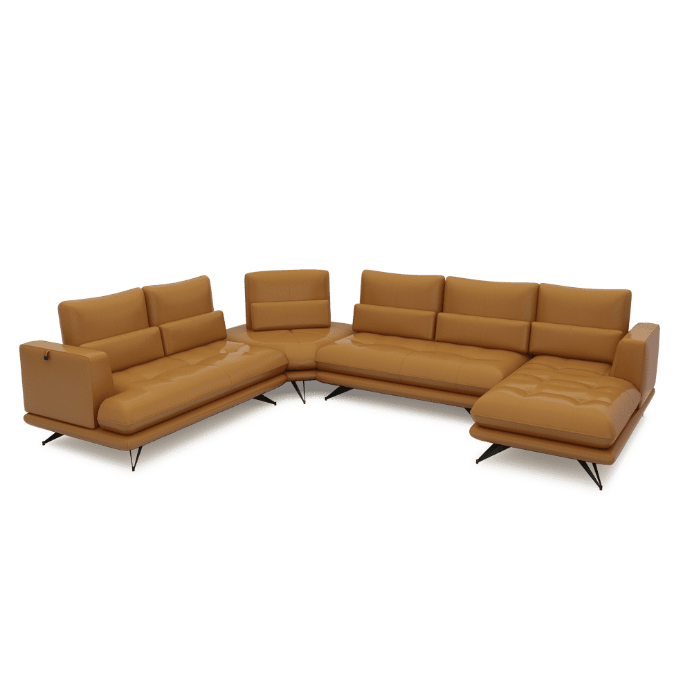 VILLA - Modular Push-Back Fabric / Leather Sofa (Corner)