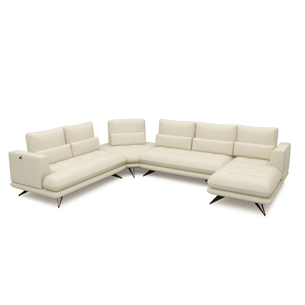 VILLA - Modular Push-Back Fabric / Leather Sofa (Corner)