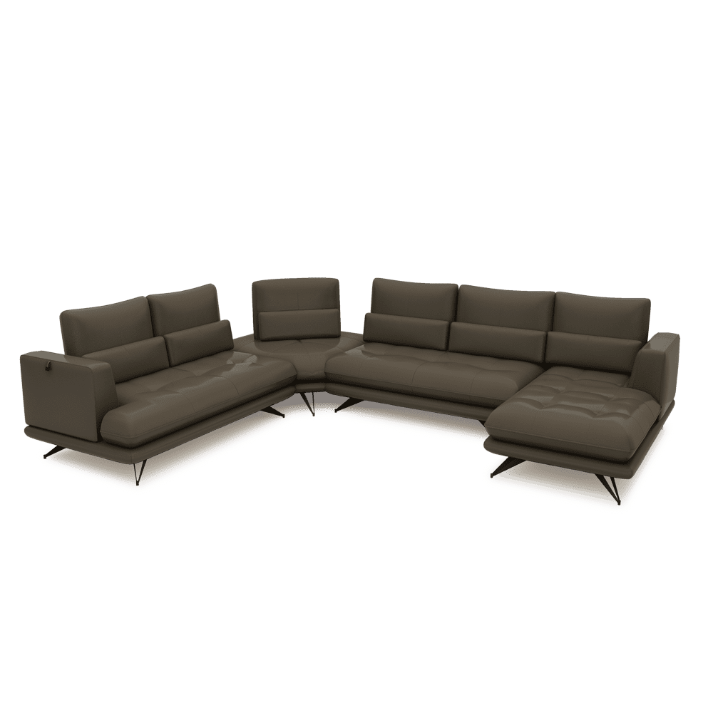 VILLA - Modular Push-Back Fabric / Leather Sofa (Corner)